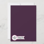 5x7写真誕生発表陸軍プラムパープルバラ 案内状 (裏面)