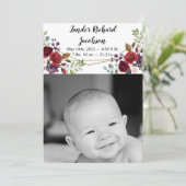 5x7写真誕生発表陸軍ホワイトローズ金ゴールド 案内状 (スタンド正面)