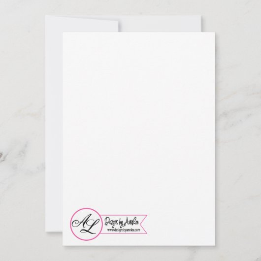 5x7写真誕生発表陸軍ラベンダーHibiscu 案内状 (裏面)