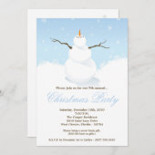 5x7冬の雪雪だるまクリスマス招待状 招待状 (正面/裏面)