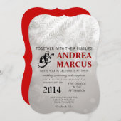 5x7冬ホワイトパインツリーニーズ結婚式招待状 招待状 (正面/裏面)