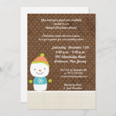 5x7冬雪だるま冬の雪の招待 招待状 (正面/裏面)