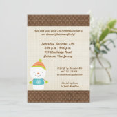 5x7冬雪だるま冬の雪招待状 招待状 (スタンド正面)