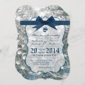 5x7割氷冬雪氷結婚式招待状 招待状 (正面/裏面)