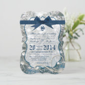 5x7割氷冬雪氷結婚式招待状 招待状 (スタンド正面)