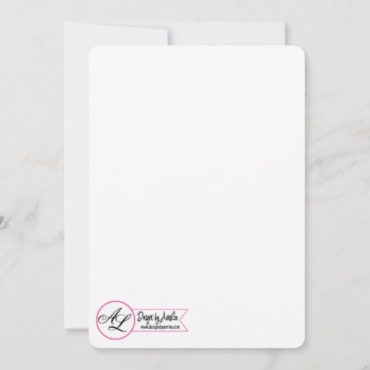 5x7卒業式部招待状白手洗い木材バー 招待状 (裏面)