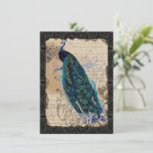 5x7古代ピーコックヴィンテージウェディング招待状 招待状 (スタンド正面)