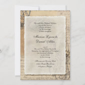 5x7古代ピーコックヴィンテージウェディング招待状 招待状 (裏面)