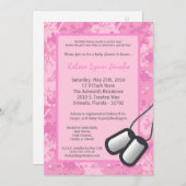 5x7女の子の軍隊の迷彩柄ACU Prinのベビーシャワーの招待状 招待状 (正面/裏面)