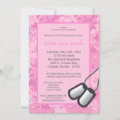 5x7女の子の軍隊の迷彩柄ACU Prinの誕生日の招待状 招待状 (正面)