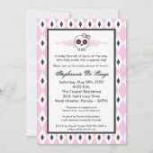 5x7女の子のPunkRockのスカルEMOのベビーシャワーの招待状 招待状 (正面)