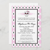 5x7女の子のPunkRockのスカルEMOのベビーシャワーの招待状 招待状 (正面/裏面)