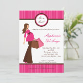 5x7女の子ママモダン赤んモダン坊シャワー招待状 招待状 (スタンド正面)