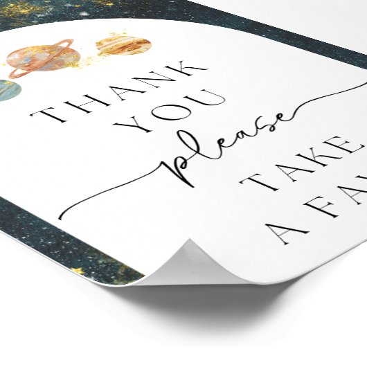 5x7宇宙サンキューサイン |宇宙の好意サイン ポスター (角)