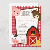 5x7家畜牛馬のベビーシャワーの招待状 招待状 (正面/裏面)