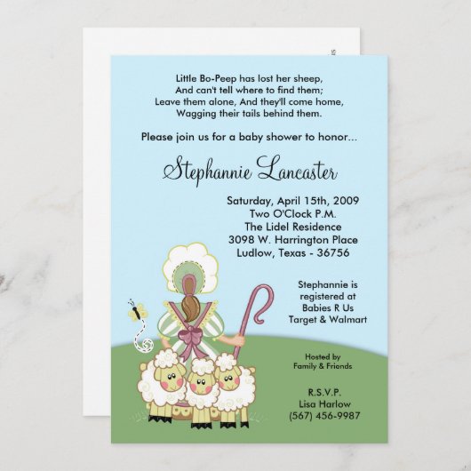 5x7小さいBoは招待状子供部屋のベビーシャワーののぞきます 招待状 (正面/裏面)