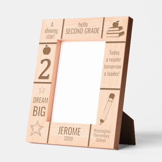 5x7小学2年生フォトカスタム レーザー彫刻フレーム (左)