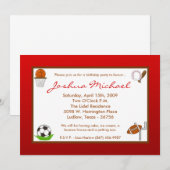 5x7少年スポーツサッカーパーティー招待状 招待状 (正面/裏面)