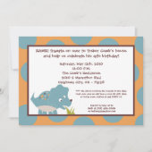 5x7恐竜のディーノTricerの誕生日のパーティの招待状 招待状 (正面)