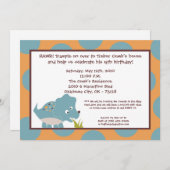 5x7恐竜のディーノTricerの誕生日のパーティの招待状 招待状 (正面/裏面)