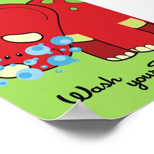 5x7恐竜の世界あなたの顔バスルームWallArt ポスター (角)