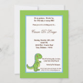 5x7恐竜の誕生会の招待 招待状 (正面)