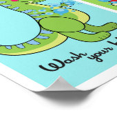 5x7恐竜ディノワールドバスルームのウォールアート ポスター (角)