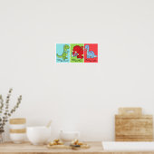 5x7恐竜ディノワールドバスルームのウォールアート ポスター (キッチン)