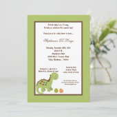 5x7恐竜ベビーシャワー招待状 招待状 (スタンド正面)