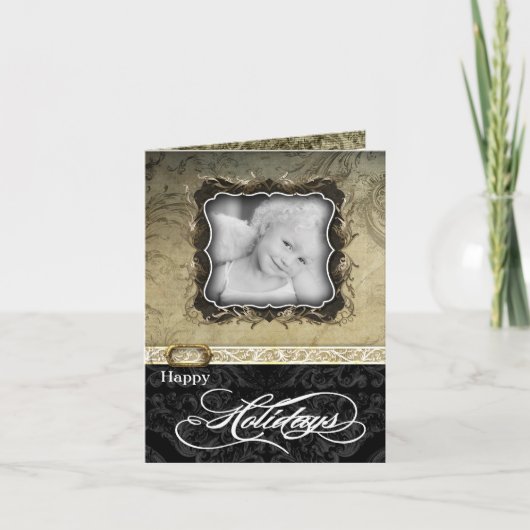 5x7折りパーソナライズされた畳みフォトクリスマスカード シーズンカード (正面)