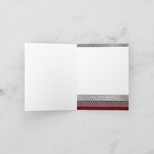 5x7折りパーソナライズされた畳みフォトクリスマスカード シーズンカード (内部)