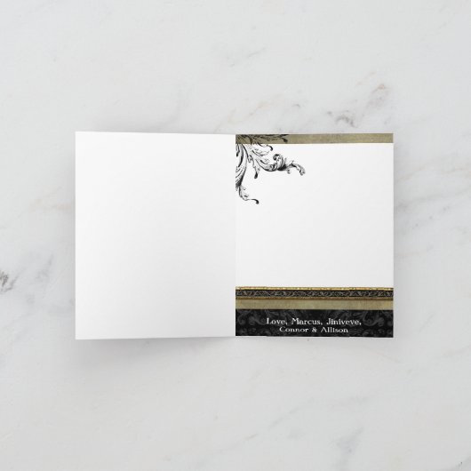 5x7折りパーソナライズされた畳みフォトクリスマスカード シーズンカード (内部)