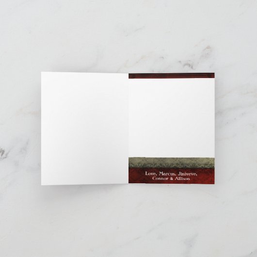 5x7折りパーソナライズされた畳みフォトクリスマスカード シーズンカード (内部)