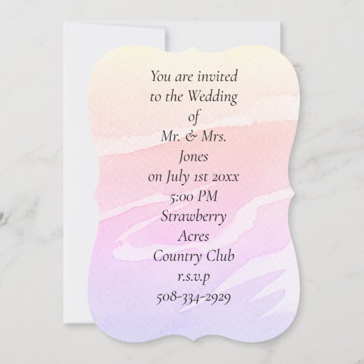 5x7招待状ブラケット 招待状 (正面)