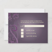5x7招待状用のPixDezines LARGE RSVP/PLUM SWIRLS 出欠カード (裏面)
