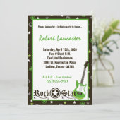 5x7招待状- Boy Rock Star誕生日招待状 招待状 (スタンド正面)