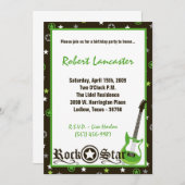 5x7招待状- Boy Rock Star誕生日招待状 招待状 (正面/裏面)