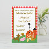 5x7招待-家畜の誕生日の招待状 招待状 (スタンド正面)