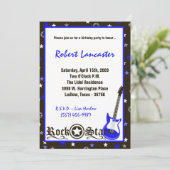 5x7招待-男の子のロックスターの誕生日の招待状 招待状 (スタンド正面)