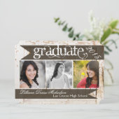 5x7旧ホワイトバーンウッドウェザシニアアナウンスメント 案内状 (スタンド正面)