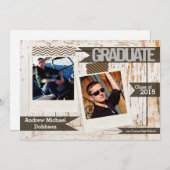 5x7旧ホワイトバーンウッドウェザシニアアナウンスメント 案内状 (正面/裏面)