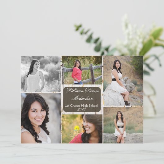 5x7旧ホワイトバーンウッドウェザシニアアナウンスメント 案内状 (スタンド正面)