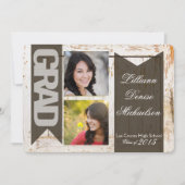 5x7旧ホワイトバーンウッドウェザシニアアナウンスメント 案内状 (正面)