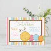 5x7春の幼虫みみずのベビーシャワーの招待状 招待状 (スタンド正面)