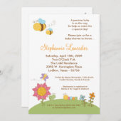 5x7春の昆虫の花のベビーシャワーの招待状 招待状 (正面/裏面)