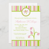 5x7春は昆虫の誕生日のパーティの招待状を煩わせます 招待状 (正面/裏面)