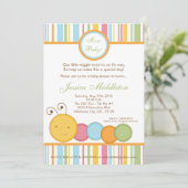 5x7春キャタピラーウォームベビーシャワー招待状 招待状 (スタンド正面)