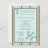 5x7春タイムブルーフラワーベビーシャワー招待状 招待状 (正面)