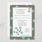 5x7春タイムブルーフラワーベビーシャワー招待状 招待状 (正面/裏面)