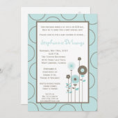 5x7春タイムブルーフラワーベビーシャワー招待状 招待状 (正面/裏面)